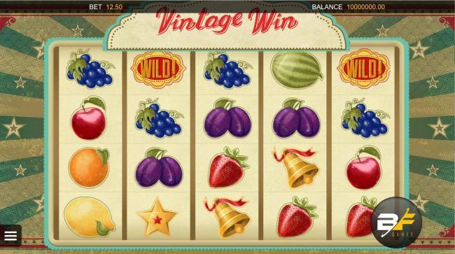 A fruit themed main game board featuring five reels and 20 paylines.