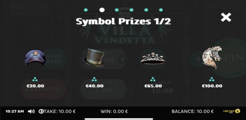 Low Value Symbols Paytable