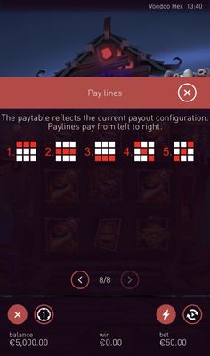 Paylines 1-5