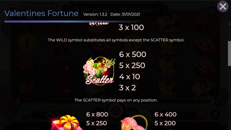 Valentine's Fortune :: Scatter Symbol Rules