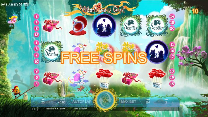 Scatter symbols triggers the free spins feature