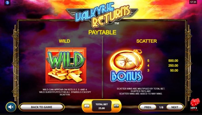 Valkyrie Returns :: Wild and Scatter Rules