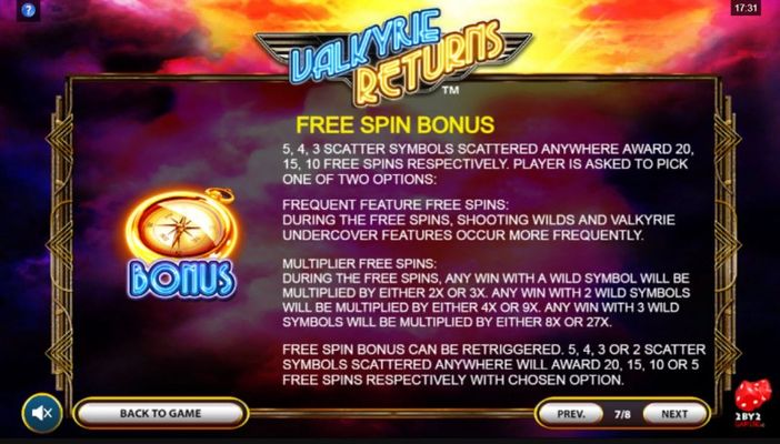 Valkyrie Returns :: Free Spin Feature Rules