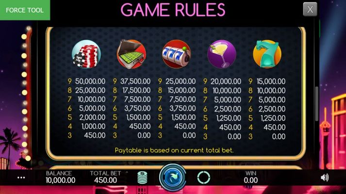 Paytable - Low Value Symbols