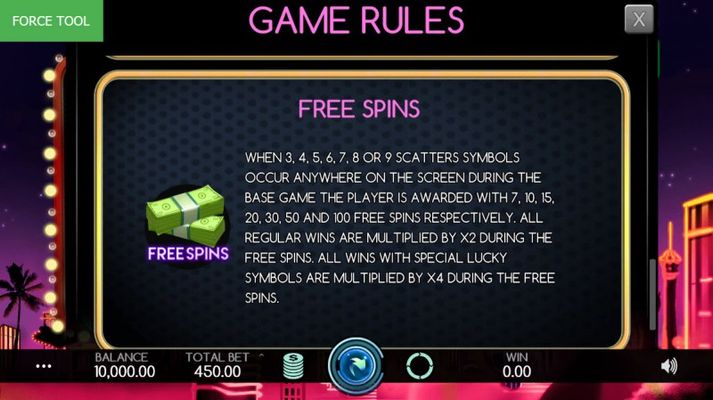 Vegas Baby :: Free Spins Rules