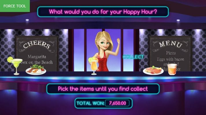 Bonus game ends when a collect is revealed