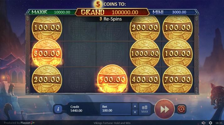 Respins continue until no more bonus symbols land on the reels