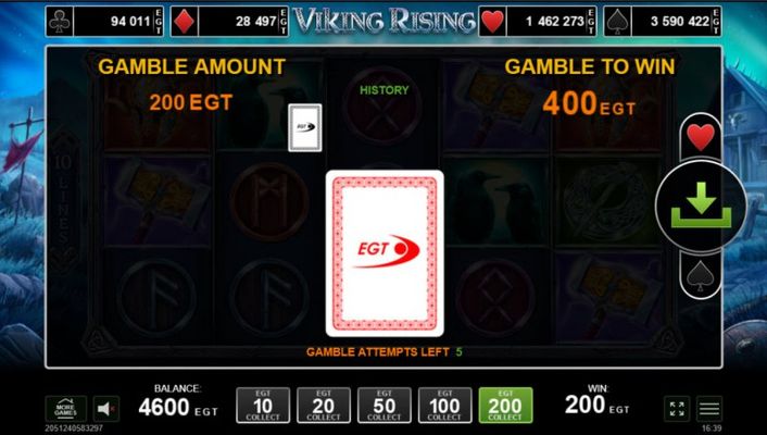Viking Rising :: Red or Black Gamble Feature