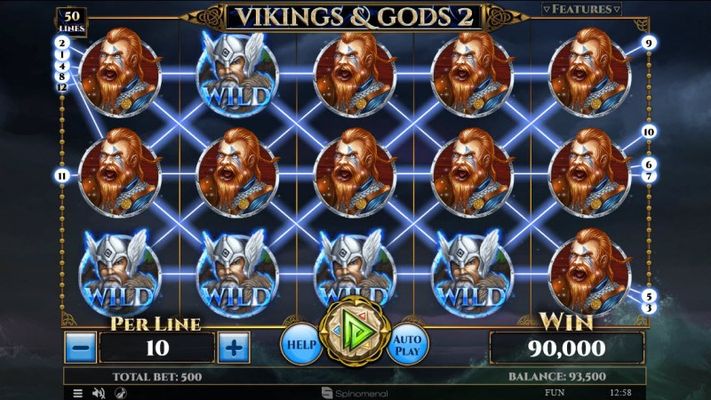 Vikings & God 2 :: Multiple winning combinations leads to a big win