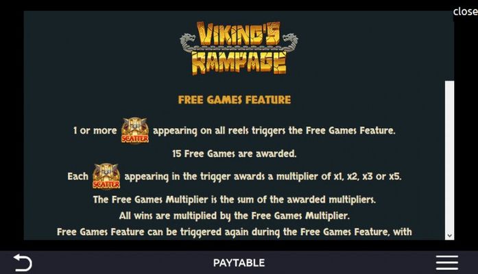 Viking's Rampage :: Free Spins Rules