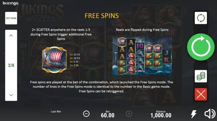 Vikings Winter :: Free Spin Feature Rules