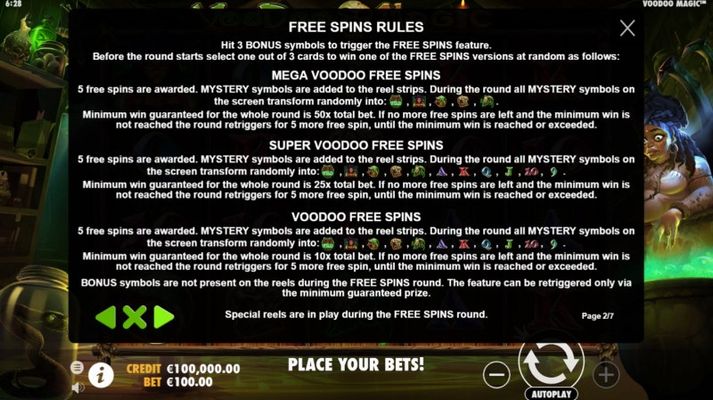 Free Spin Feature Rules