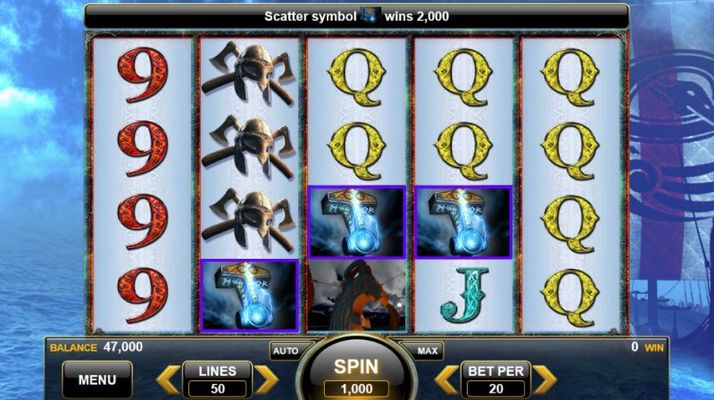 Voyage to Asgard :: Scatter symbols triggers the free spins feature