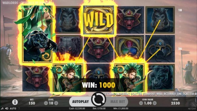 A 1000 coin payout triggered by a Four of a Kind.