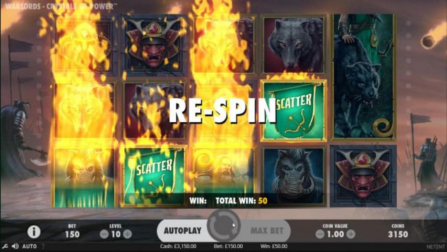 Re-Spins feature triggered.