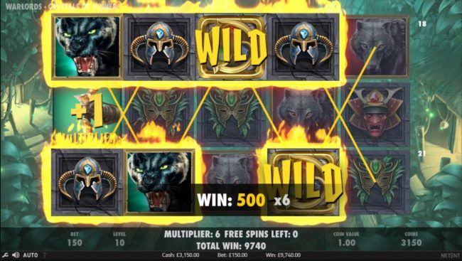 Multiple winning paylines triggers a big win!
