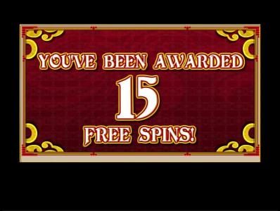 15 free spins awarded