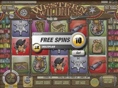 three shotgun symbols triggers 10 free spins