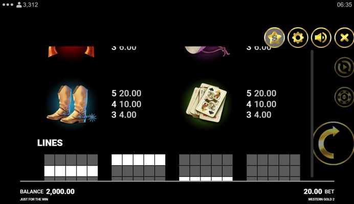 Low Value Symbols Paytable