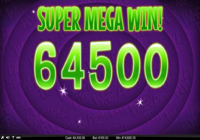 A 64500 coin Super Mega Win registered during the Free Games Feature, WOW!