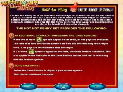 How to play - Hot Hot Penny feature