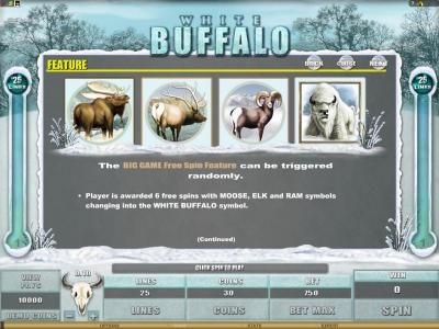 the big game feature free spin feature can be triggered randomly