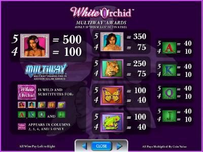 slot game symbols multiway awards paytable