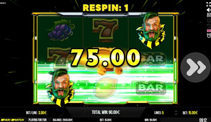 Respin triggers another line win