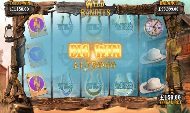 Stacked wilds triggers a 1750 coin jackpot win