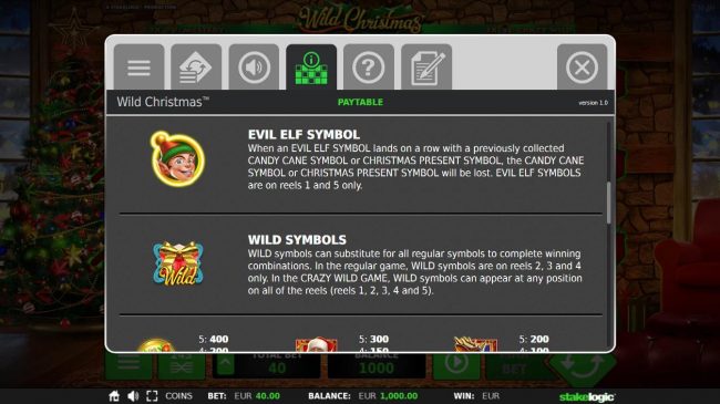 Evil Elf and Wild Symbols Rules
