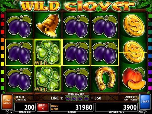 A 3900 coin super win triggered as a result of multiple winning combinations of plum symbols .