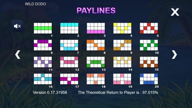 Paylines 1-20