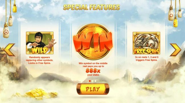 Special features include: Random Wilds, Win Symbol and Free Spins.