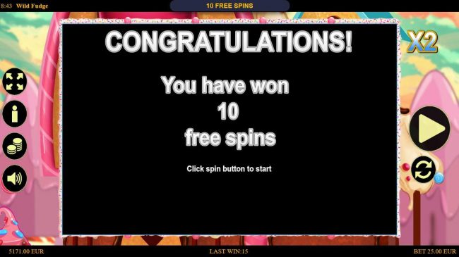 10 Free Spins awarded