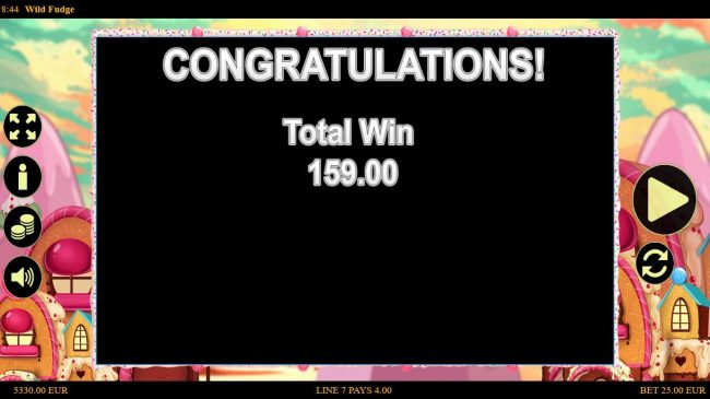 Free Spins total payout 159