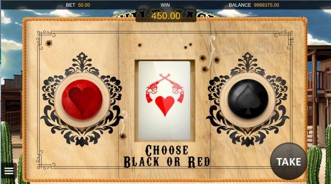 Double or Quit - Simply click on RED or BLACK card to double your winnings.