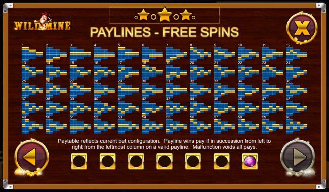 Paylines 1-60 - Free Spins