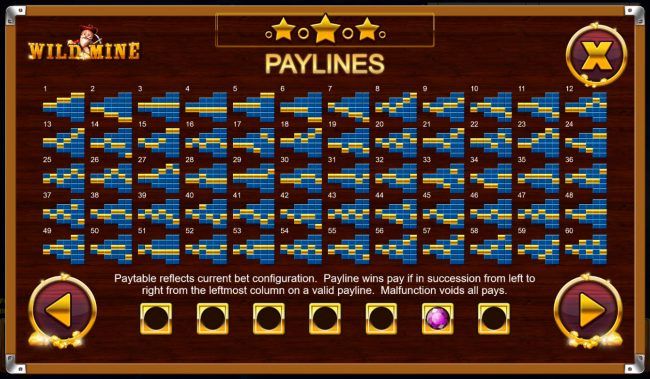 Paylines 1-60