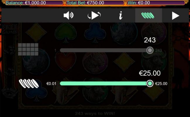 Click on the side menu button to adjust the coin value.