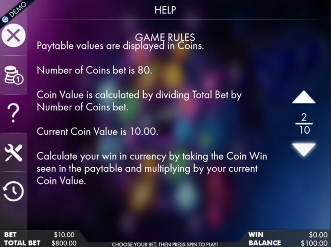Paytable values are displayed in coins. Number of coins bet is 80.