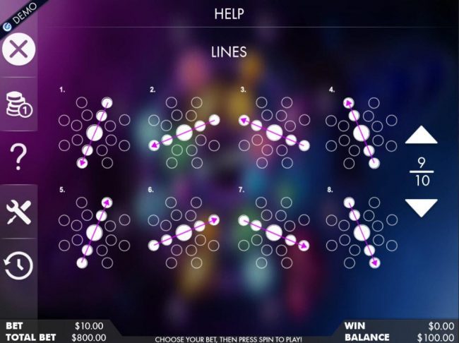 Payline Diagrams 1-8