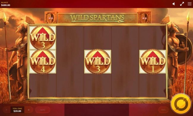 Wild will stay locked for a random number of spins as indciated by the number located on each shield.