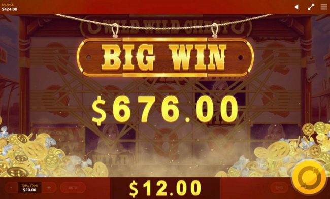 Player is awarded a 676.00 jackpot prize.