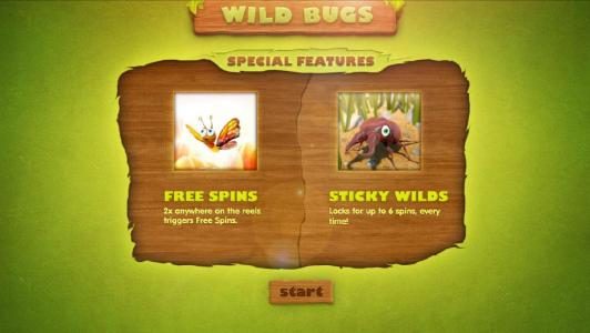 special features - free spins and sticky wilds