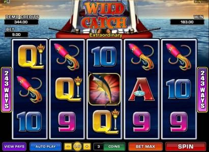 multiple winning paylines triggers 183 coin jackpot