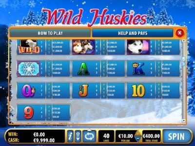 free spins paytable