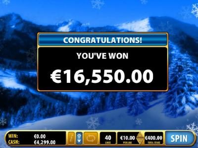 free spins feature pays out $16,000