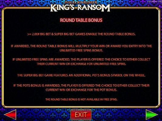 Round Table Bonus Game Rules