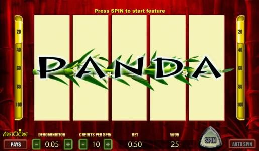 Speeling PANDA across all reels triggers free games feature