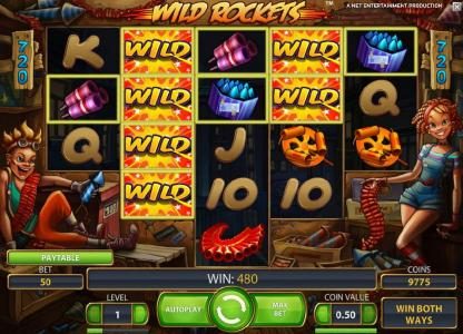 another big win, expanding wilds triggers a 480 payout
